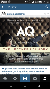 We have partnered with Delhi based fashion brand AQ!