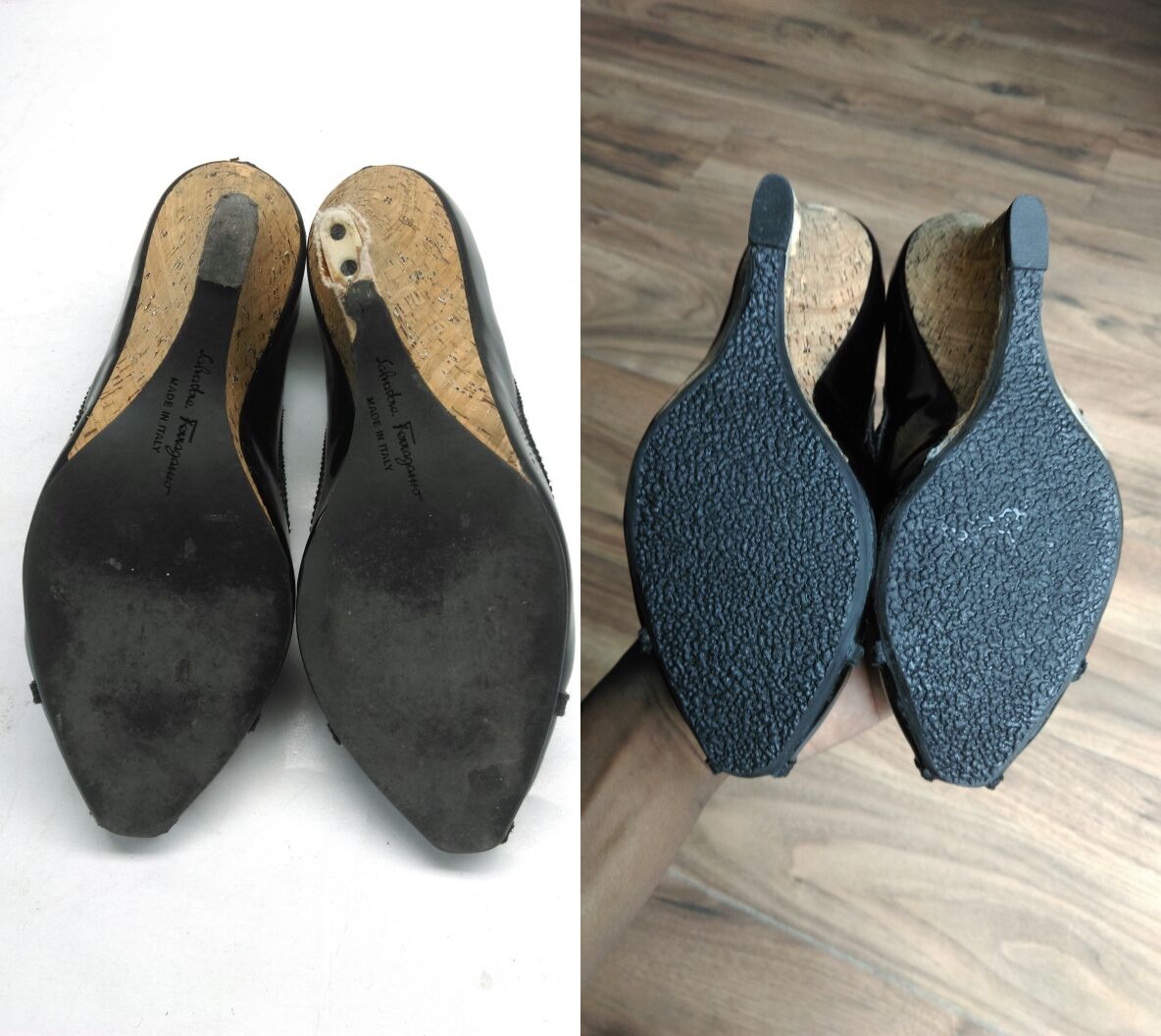 Ferragamo Shoe Sole Replacement | The Leather Laundry