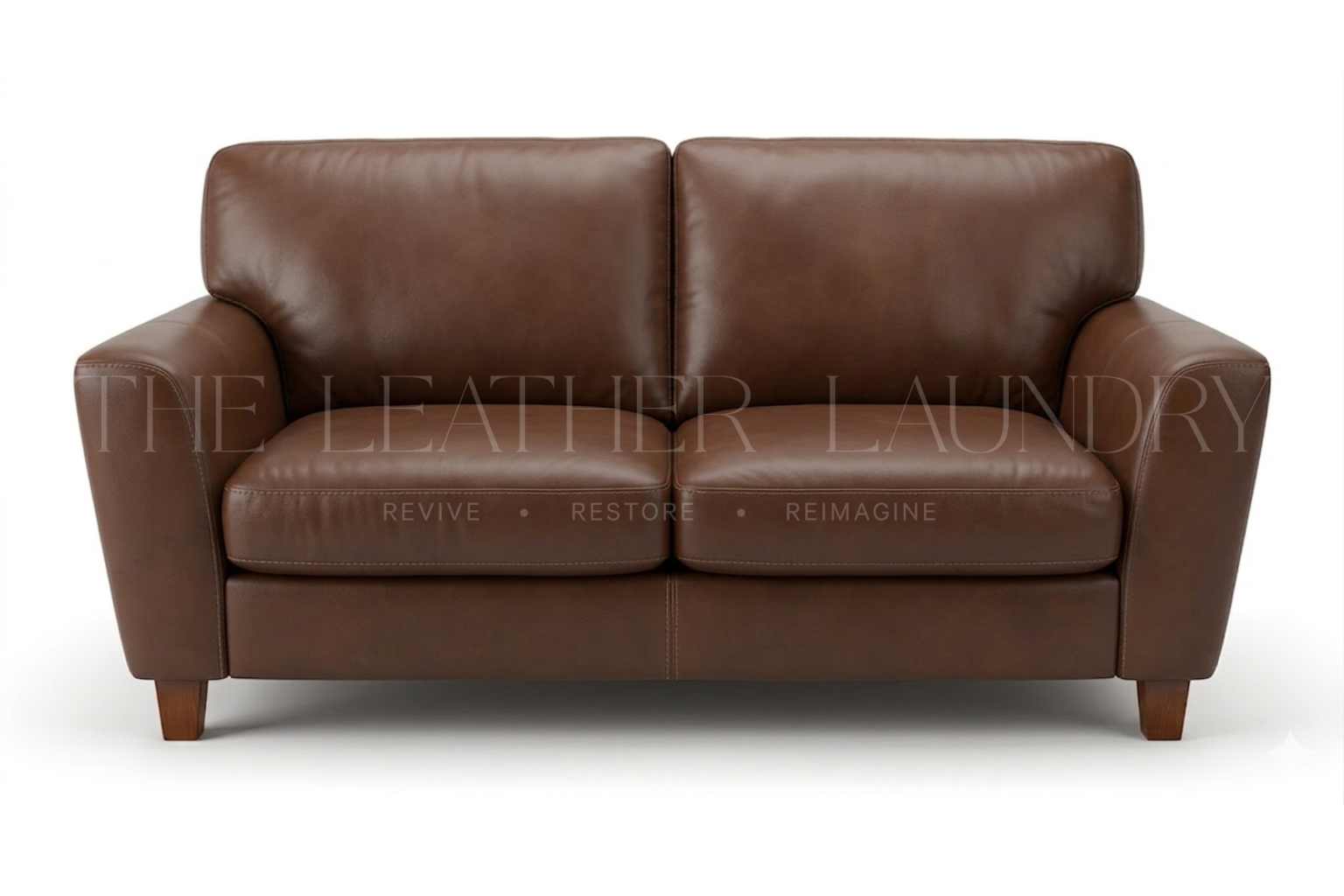 Cream leather sofa after professional deep cleaning and stain removal — The Leather Laundry